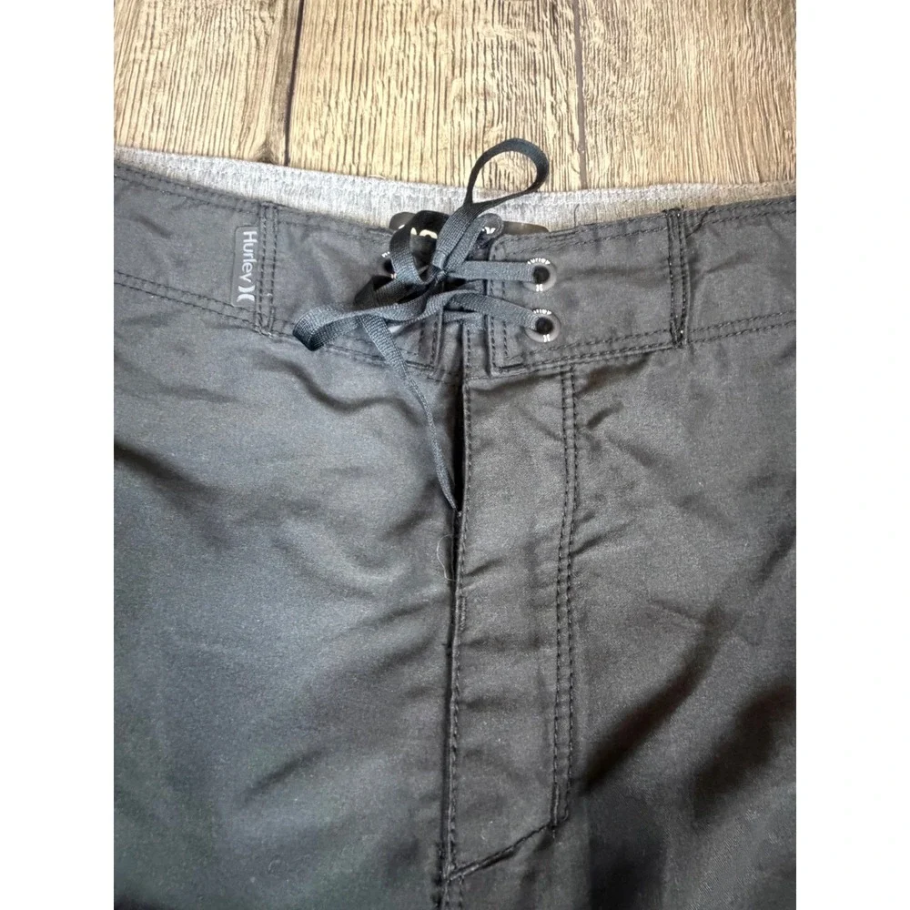 Hurley Board Shorts Phantom Solid Swim Trunks Black 28 Surf Beach Activewear